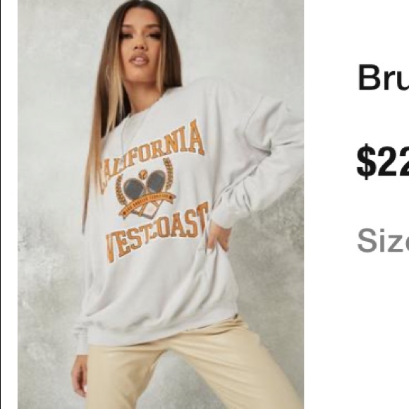 Missguided Tops - Missguided size US 10 tennis California crew sweatshirt